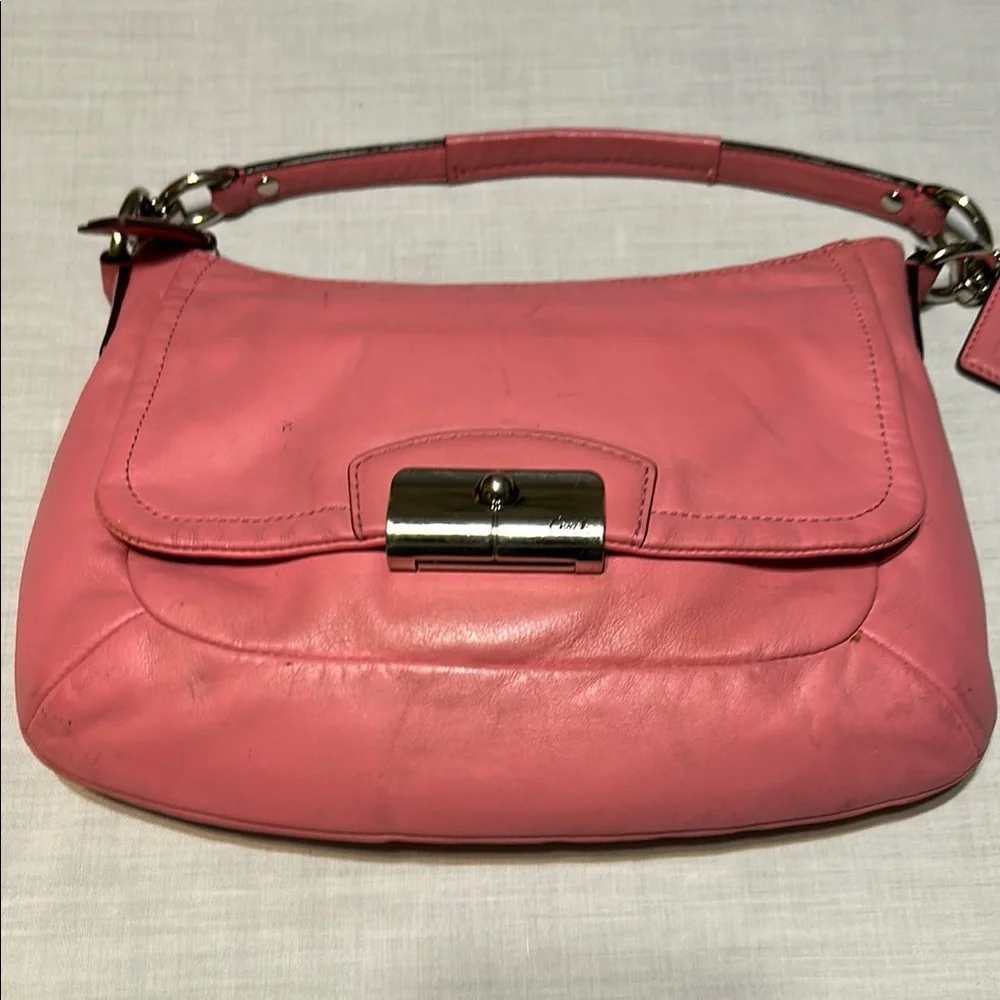 Coach Pink Leather Kristin Shoulder Women's Bag - Picture 8 of 10